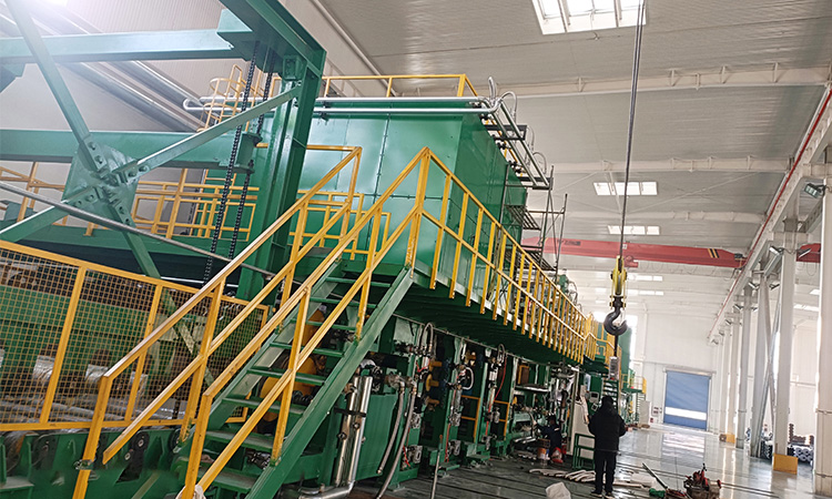 Three-coat three-dry knife coating and surface treatment production line