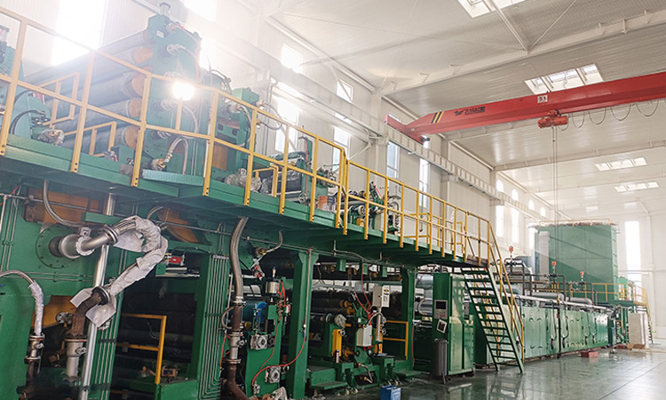 Three-coat three-dry knife coating and surface treatment production line
